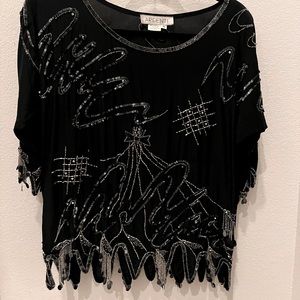 VTG ARGENTI Sequin Shirt size M
